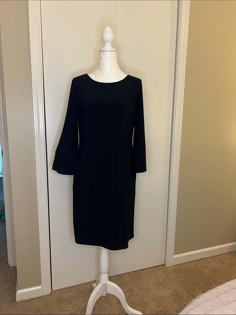 Ralph Lauren Black Long-Sleeve Shift Dress